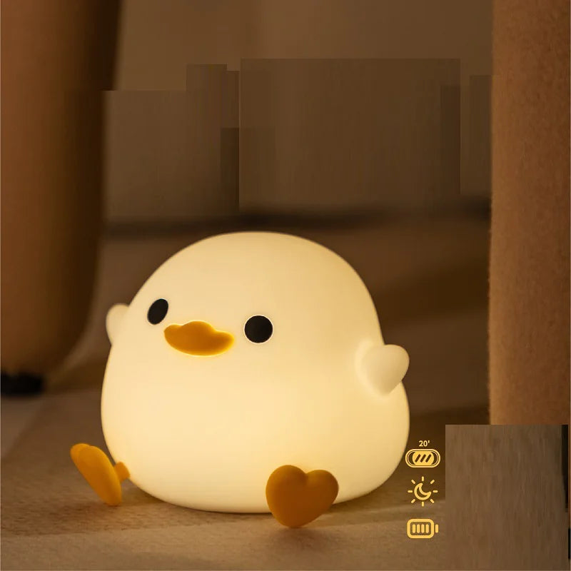 Doudou Duck Silicone Night Light Alarm Lamp
